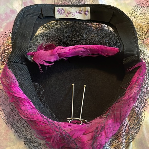 Vintage veil feather hat - Picture 5 of 8